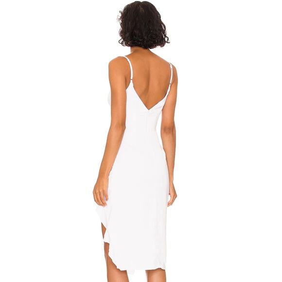 Revolve x More to Come Natasha Ruffle Midi Dress in White NWT Size XS - Picture 3 of 3